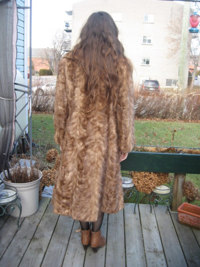 G15 women vintage must have it blond mink real fur coat fit size 6 8 so soft