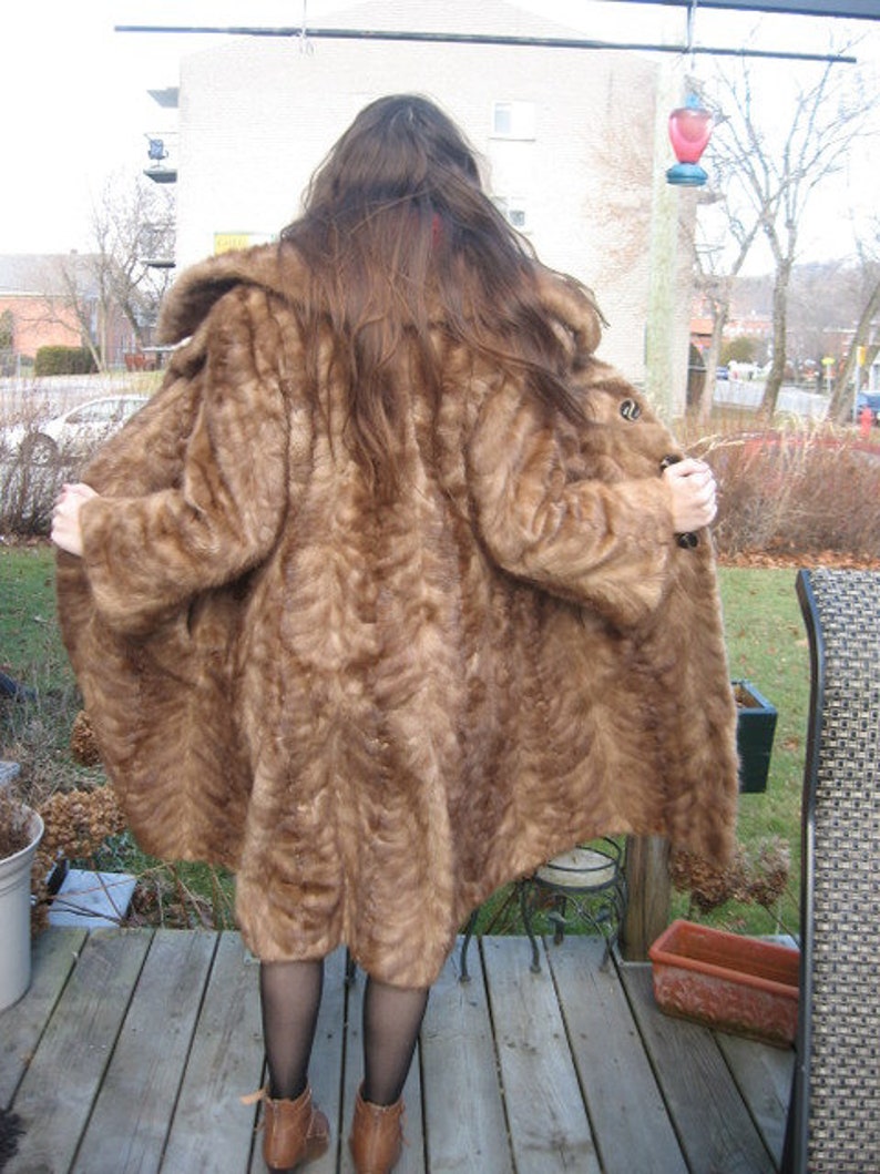 G15 women vintage must have it blond mink real fur coat fit size 6 8 so soft