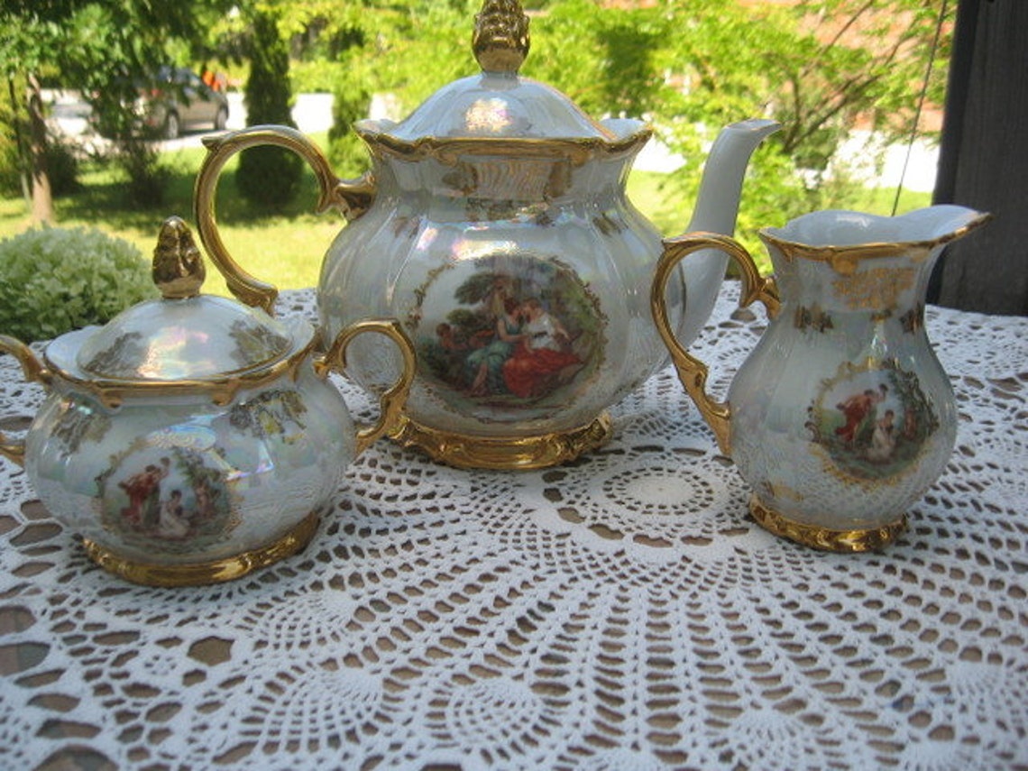 11 Tea Set L'amour East Germany Porcelain W/lovers 5 Etsy