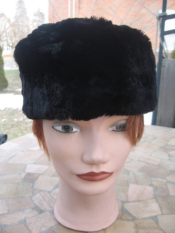 B15 A Men Women Real Sheared Beaver Beanie Cap Jet Black Fit Etsy
