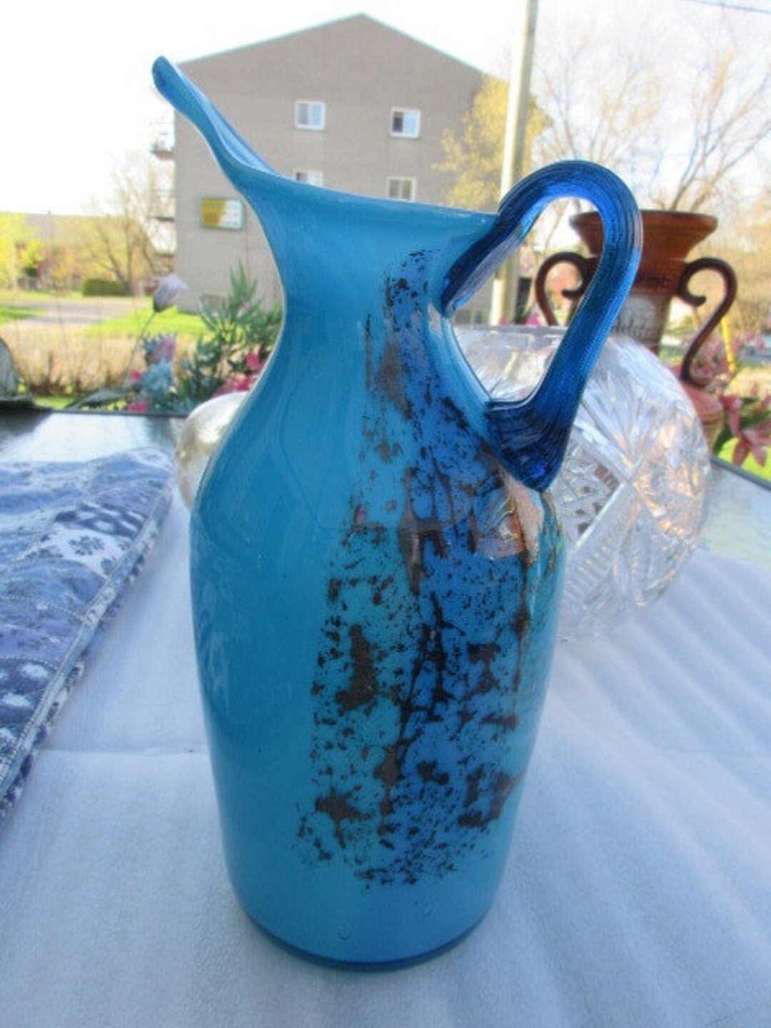 77 Hand-blown Glass Pitcher Cascade of Gold Falling 9.75 Tall - Etsy
