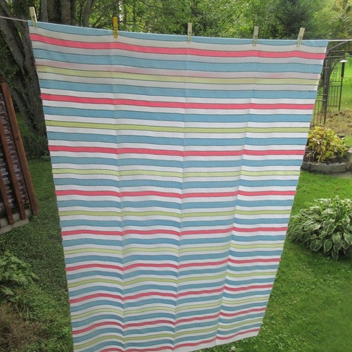 W2 woven catalogne blanket hand made tread cotton jersey material 56.5