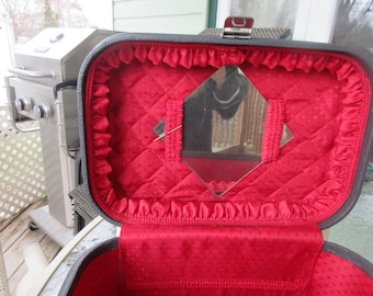 suitcase baggage bleu travel makeup train case