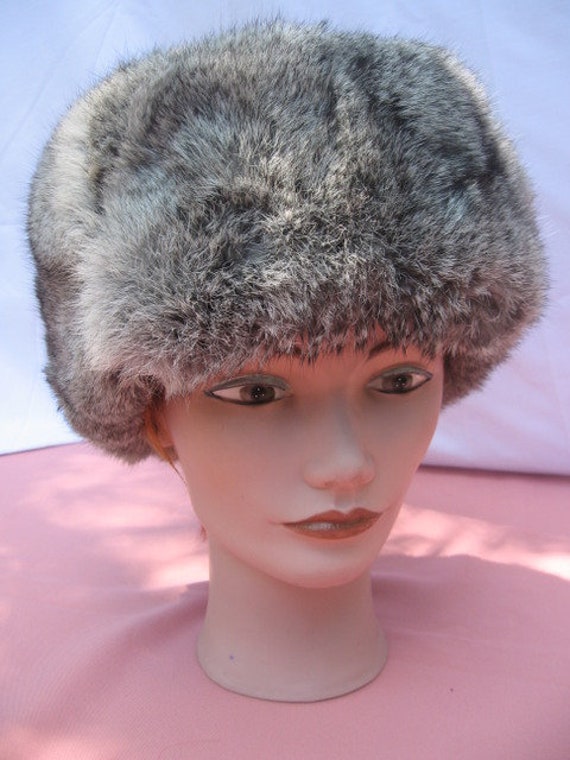 A20 fit size 23" in or 59cm rabbit fur hat gray &… - image 2