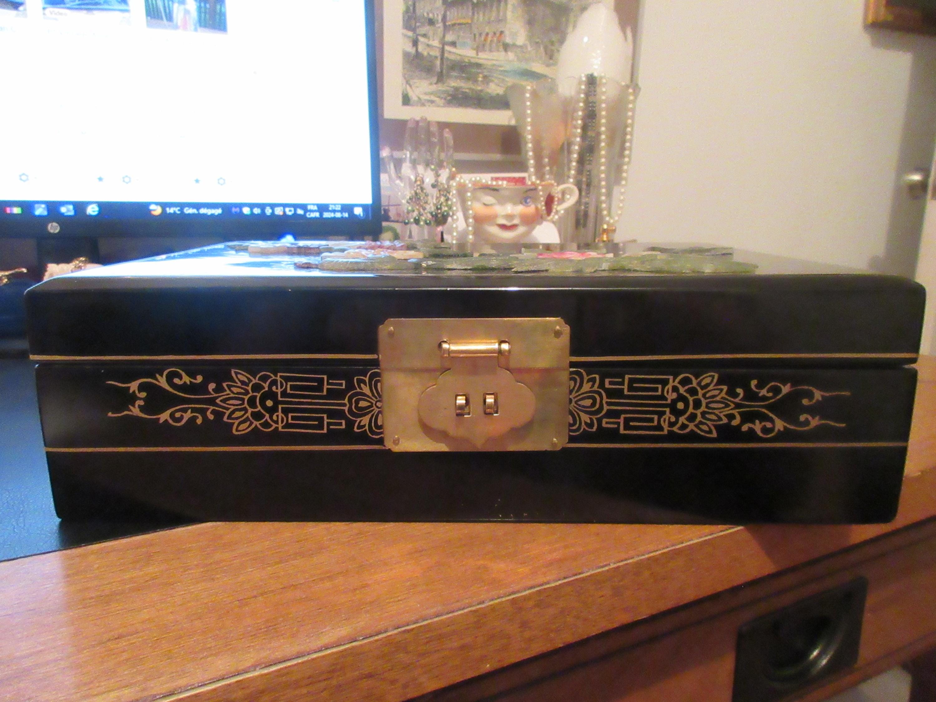 置物 Asian. And. Jewelly Handmade Wooden Jewelry Box of Chinese Classical Aesthetics