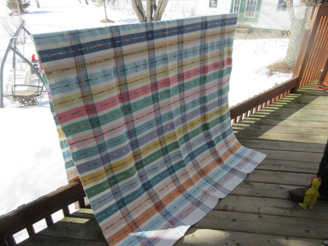 6 Woven Catalogne Blanket Hand Made Cotton 55 in X Etsy