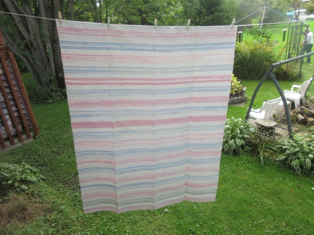 W1 Woven Catalogne Blanket Hand Made Cotton Material 62 Etsy