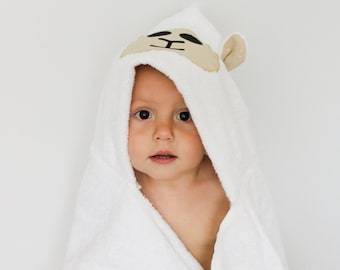 Lamb Hooded Towel, Animal Hooded Towel, Hooded Towel