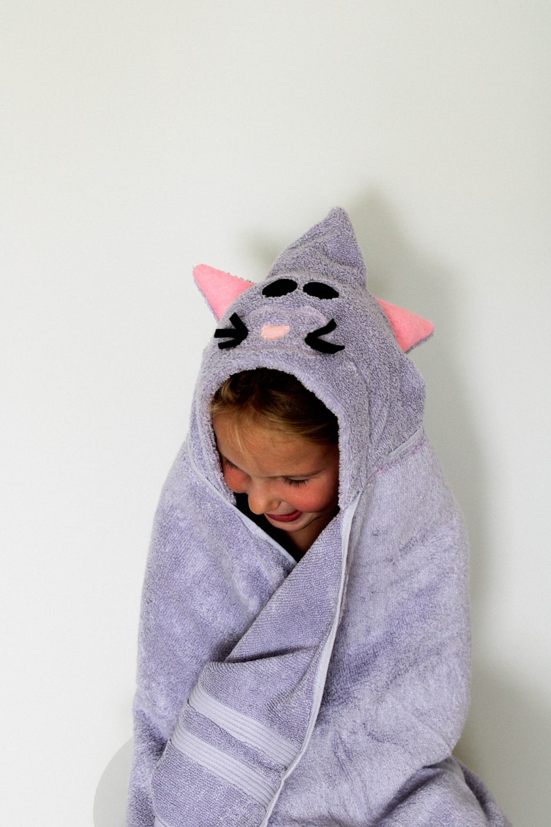 Cat Hooded Towel, Baby Hooded Cat Towel, Toddler Hooded Towel, Child
