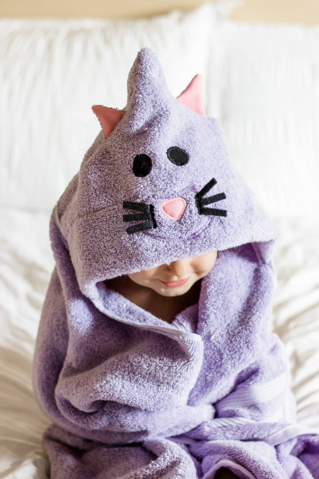 Cat Hooded Towel, Baby Hooded Cat Towel, Toddler Hooded Towel, Child