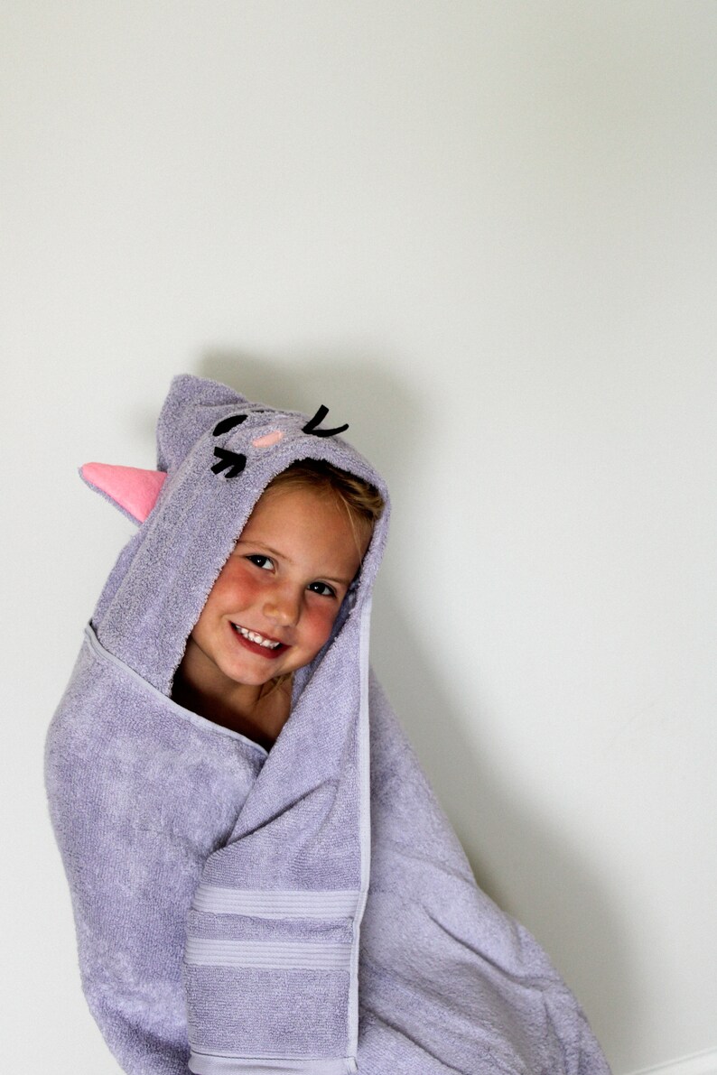 Cat Hooded Towel, Baby Hooded Cat Towel, Toddler Hooded Towel, Child