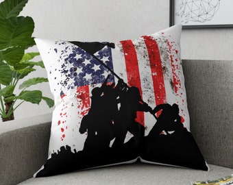 USA flag, seasonal decor, Fourth of July, Independence Day decorations, patriotic decor, Broadcloth Pillow