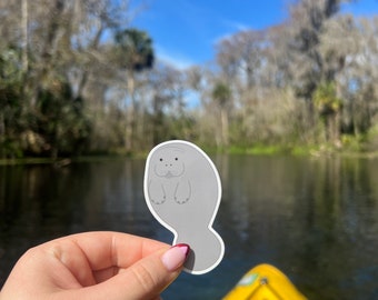 Manatee Sticker - Vinyl Sticker, Manatees, Florida Animals