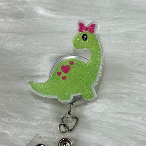 Cute Dino Retractable Badge Reel, Nurse ID Holder, RN Key Card, School Teacher Gift, Pediatrics Badge Reel, Dinosaur Badge Reel,Animal Badge