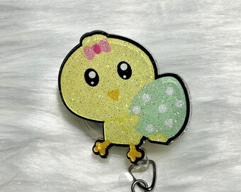 Easter Chick with Egg Badge Reel-Easter Badge Reel- Cute Badge Reel- Holiday Badge Reel- Medical Badge Reel-Office Badge Reel-Hospital Badge
