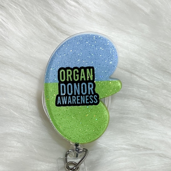 Kidney Donor Badge Reel ID Holder, Awareness ID Holder, Nurse Badge Reel, Organ Donor Badge Reel, Donor Awareness Badge, Kidney Badge Reel