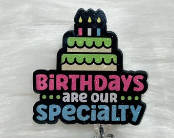 Birthday Specialist Badge Reel, Labor and Delivery, Labor and Delivery Nurse, L&D Nurse, Medical, Perinatal Nursing, OBGYN Badge