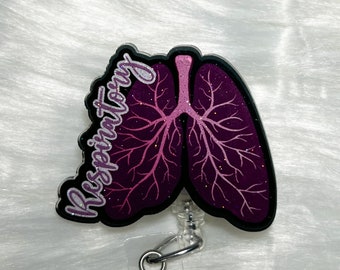 Respiratory Lungs Badge Reel, Lungs Badge Reel, RRT Badge Reel, RT Badge Reel, Respiratory Nurse, Medical, ID Badge Holder, Gift, Cute Badge