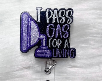 I Pass Gas Anesthesia Badge Reel, Funny Anesthesia Badge Reel, Cute Badge Reel, Medical, Nurse Badge Reel, CRNA Badge Reel, Hospital Badge
