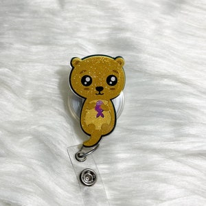 Otter With Fish Badge Holder-Cute Badge Reel-Animal Badge Reel- Cute Animal Badge Reel- Medial Badge Reel- Cute Otter Badge Reel