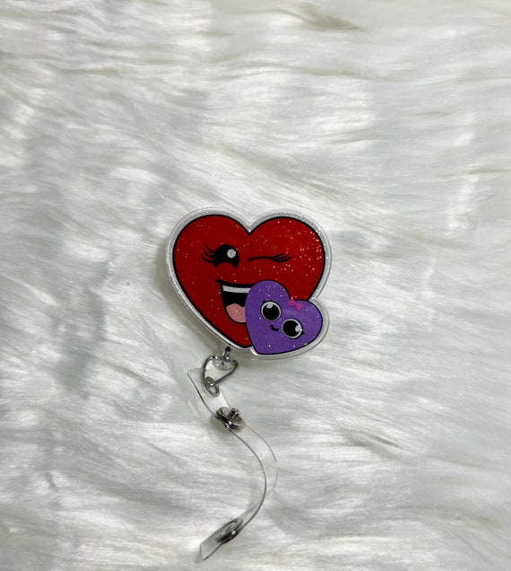 Cute Double Hearts Badge Reel Medical Badge Reel Cute Badge Reel-hospital Badge  Reel Office Badge Reel Badge Reel Holiday Badge Reel 