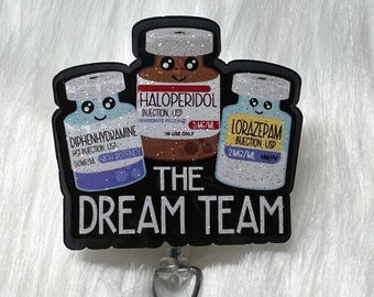 Anesthesia Badge Reel, Dream Team Badge Reel, Cute Badge Reel, Medical, Nurse Badge Reel, Nurse ID Holder, Hospital Badge Reel, Funny Badge