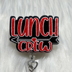 Lunch Crew Badgw Reel, School Badge Reel, Cafeteria Badge Reel,  Cute Badge Reel, Lunch Badge Reel