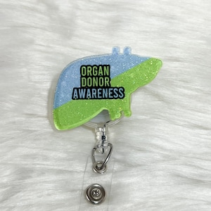 Liver Donor Badge Reel ID Holder, Awareness ID Holder, Nurse Badge Reel, Organ Donor Badge Reel, Donor Awareness Badge Reel, Liver Badge