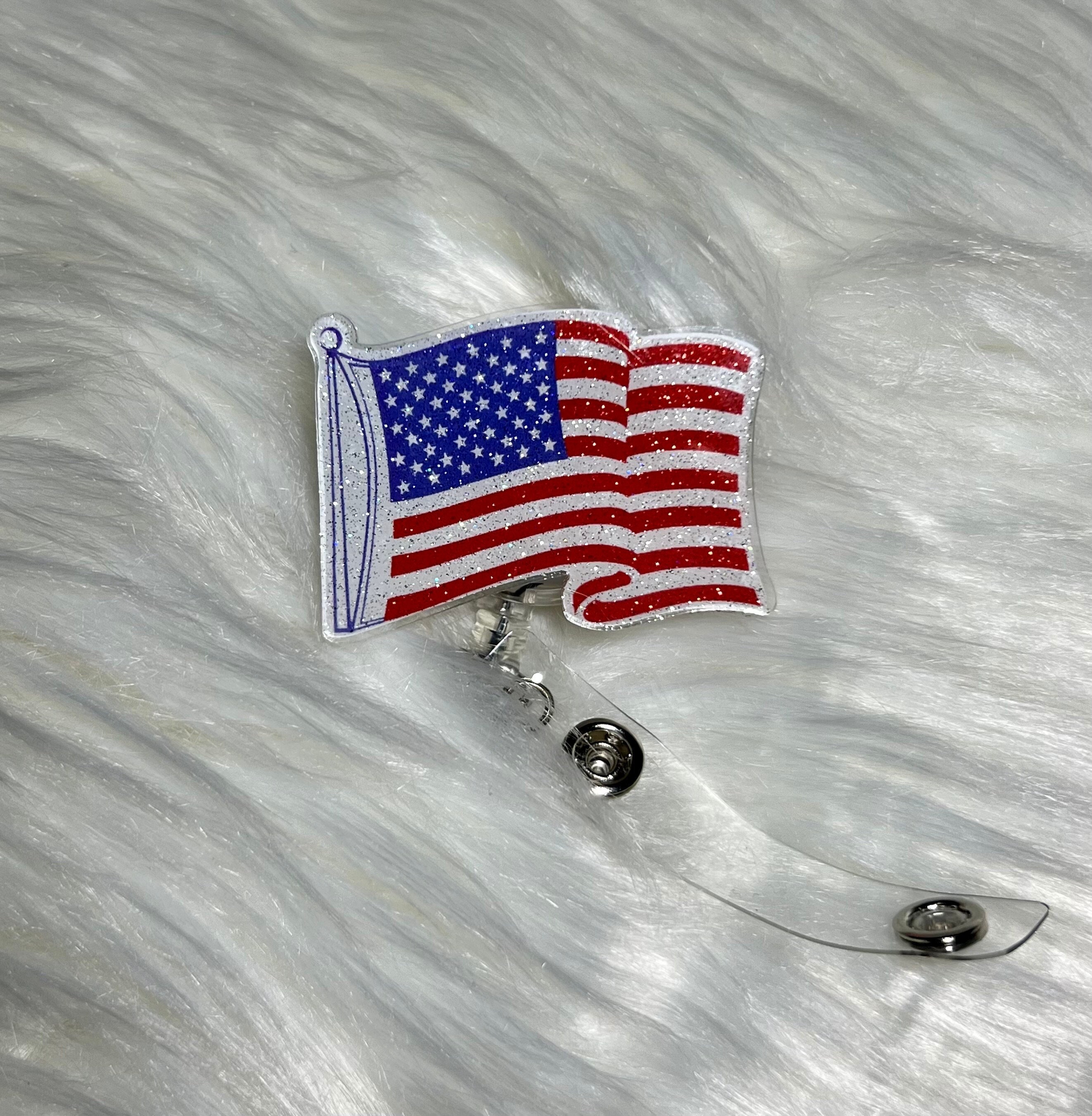 YES, I AM BOTH - MEXICO & USA Flag Top Bottom ~ Retractable Reel ID Badge  Holder