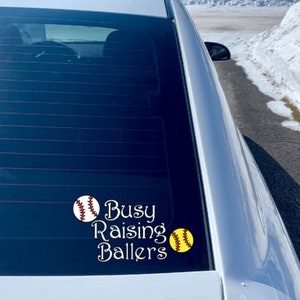 Raising Ballers Window Decal-Parent Decal- Baseball Parent Decal- Sports Decal- Football Mom- Baseball Mom- Softball Mom- Volleyball Decal