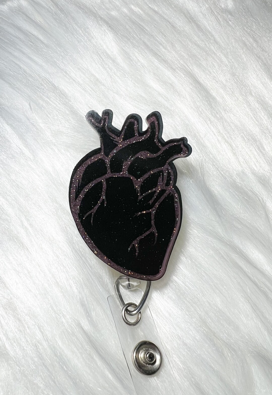 thumbnail image 2 of Starry Night Anatomical Heart Badge Reel: Doctor Nurse Gift 2 of 11