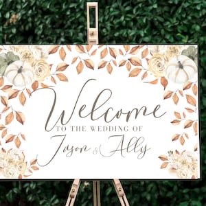 Fall wedding Decor,  Fall Wedding Sign, Wedding Welcome sign, Bridal Wedding Welcome Poster
