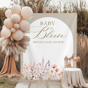 Baby in bloom, Baby Shower Backdrop , Baby in bloom baby shower, Photobooth backdrop, Spring Baby Shower Decorations