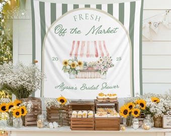 Fresh Off The Market,  Fresh Off The Market Bridal Shower Decor, bachelorette party,shes off the market, custom banner, photo backdrop