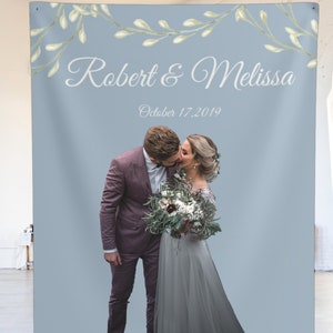 Fondo de boda azul polvoriento personalizado: fotomatón para despedida de soltera imagen 3