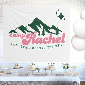 Camp bachelorette, camp bachelorette decor,custom tapestry,Bachelorette sign,party decorations
