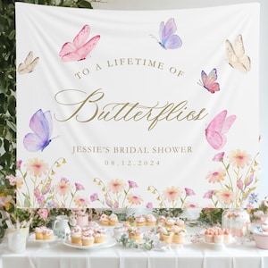 Butterfly bridal shower, butterfly bridal shower banner,bridal shower decor, custom bridal shower decor, photobackdrop