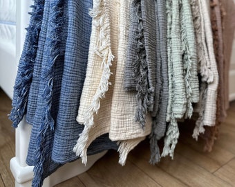 Muslin Throw Blanket: Soft Organic Cotton Gauze, Turkish Blanket