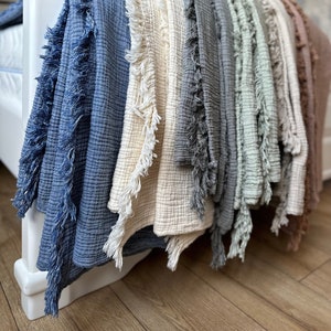 Muslin Throw Blanket: Soft Organic Cotton Gauze, Turkish Blanket