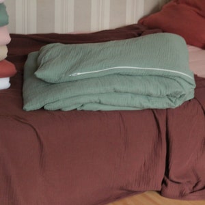 MUSLIN Gauze Duvet Cover Bedding Set Muslin Pillowcase King Queen Full Twin Muslin Duvet Set