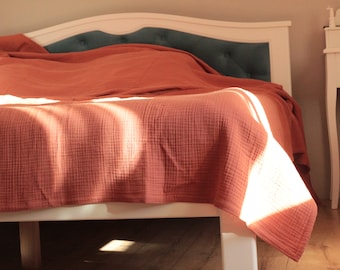 Natürliche Musselin-Baumwoll-Decke: Bio-Gauze-Tagesdecke
