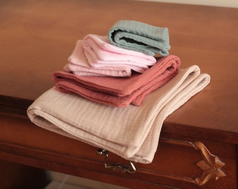 Serviettes cocktail en mousseline : chiffon en coton réutilisable, respectueux de l'environnement