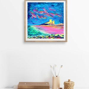 roseberry Topping in North yorkshire, colourful abstract painting, abstract landscape, great ayton print, teesside landscape image 8