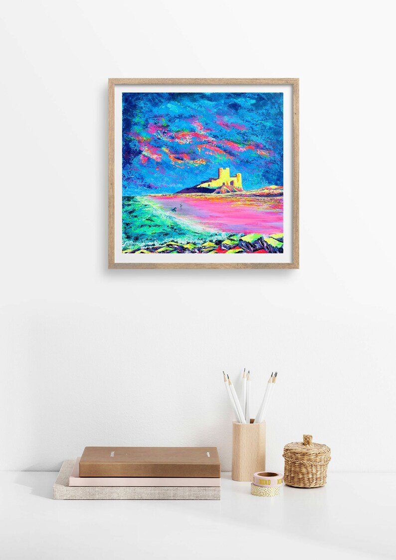 roseberry Topping in North yorkshire, colourful abstract painting, abstract landscape, great ayton print, teesside landscape image 8