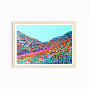 roseberry Topping in North yorkshire, colourful abstract painting, abstract landscape, great ayton print, teesside landscape image 6