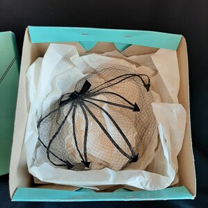 Vintage Neusteter's 1950's Black Net Lady's Cage Hat-Hair Cover image 1