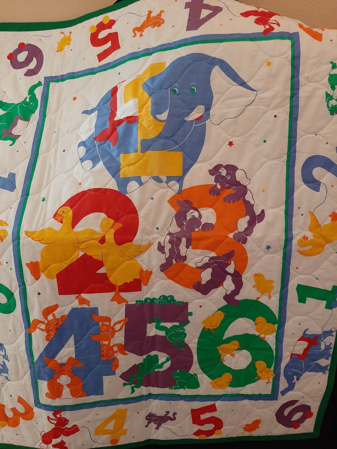 BABY BLANKET Handmade Quilted Numbers and Animals Panel Etsy