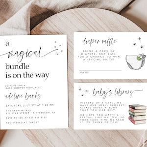 Wizard Baby Shower 5x7 Invitation, Magical Baby Shower Invitation, Printable Invite, Magic Baby Shower, Wizard Baby Shower, Magic School