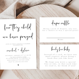 Christian Baby Shower 5x7 Invitation, Couples Shower, Beautiful Invitation, Cute, Summer, Spring, Gender Neutral, Religious, Christian