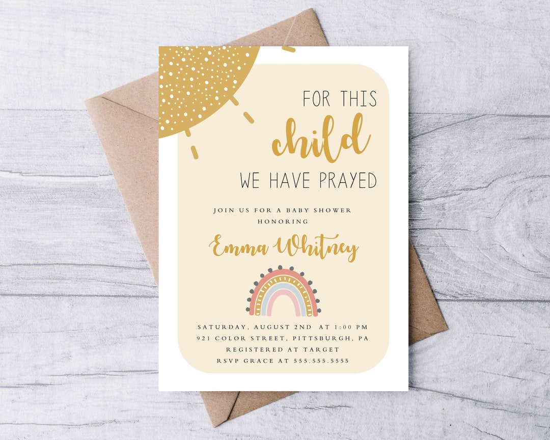 Christian Baby Shower 5x7 Invitation, Couples Shower, Beautiful